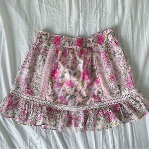 LoveShackFancy Floral Lace Skirt